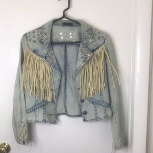 Fringe denim jacket